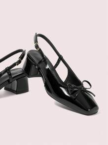 CUCCOO DOLLMOD 女士时尚经典后绑带黑色平底鞋 - 黑色 - 查看 2