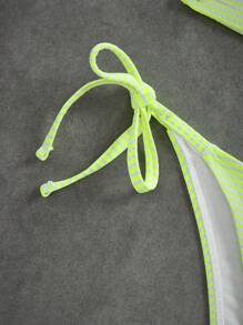 Swim Mod 女士条纹休闲吊带分体泳衣套装，夏季度假