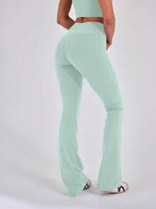 Musera Sport High Waisted Sculpt Flare Sports Leggings Only,Padel, Tennis, Pickleball Gym Fitness - Mist Green - View 2