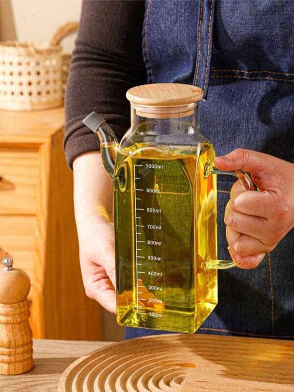 SHEIN 1pc High Borosilicate Glass Household Kitchen Graduated Oil Pot