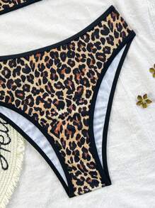 SHEIN Swim Springbreak 女款 2 件式純色休閒運動泳裝套裝，夏季穿搭 - 彩色 - 查看 3