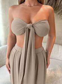 SHEIN SXY Women Two Pieces Outfits For Daily Wear - Light Grey - View 4