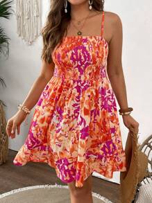 SHEIN VCAY Vestido de moda de tiras de espagueti de talla grande para verano