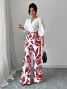 Elenzga Women Two Pieces Outfits For Daily Wear - Red - View 5