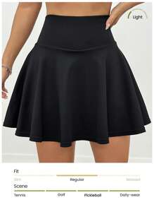 Eassivo Ladies' Solid Color Simple Daily Mini Skirttennis Skirt Athletic Skirt