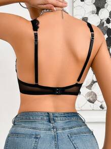 Áo ngực ren nâng ngực gợi cảm không lót thời trang - màu đen - Xem 2