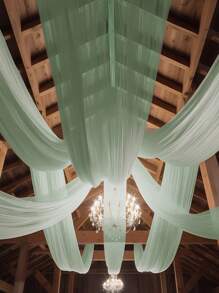 1 件 160*800 厘米薄荷绿色婚礼拱门窗帘布背景布，4 种尺寸婚礼背景装饰，雪纺窗帘背景，适用于生日、派对、婚宴装饰、家居装饰、母亲节、情人节、毕业典礼装饰