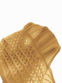 SHEIN MOD Neck-Tie Waist Soft Knitted Top, Suitable For Music Festival And Beach,Halter Tops - Yellow - View 5