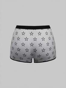 ROMWE Grunge Punk 3pcs/Pack Dark Punk Star Printed Briefs - Black - View 6
