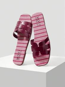 MOTF PREMIUM 方头编织平底凉鞋 - 紅色 - 查看 9