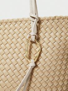 SHECARRY Large Capacity Minimalist Women Tote Bag, Casual For Daily Use - Beige - View 6