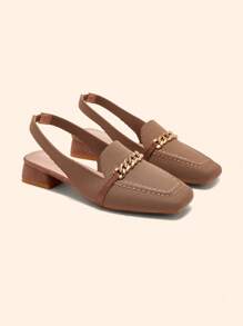 CUCCOO BASICS 圣诞节日常穿着的后带平底乐福鞋