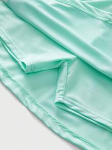 JNSQ 青少年女孩拼色短袖上衣和迷你裙户外运动套装 - 彩色 - 查看 10