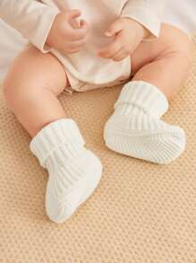 Cozy Pixies 4件套白色针织婴儿襁褓毯礼盒套装（包含帽子、脚套、毯子） - 白色 - 查看 10