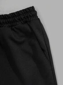 RueChic Ensemble t-shirt à manches courtes et short pour hommes avec taille à cordon et poche, imprimé lettres