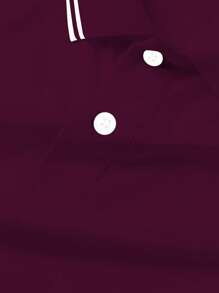 Manfinity Dauomo Camiseta polo de manga corta estampada con estilo caballero, informal y de negocios, para hombre, de verano