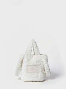 SHECARRY Street Style Sheepskin Handbag, Suitable For Commuting And Travel - Beige - View 6