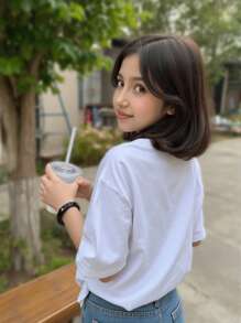 Tween Girls Casual Minimalist Leopard Print Letter Graphic Homewear T-Shirt Sleepwear - Multicolor - View 2