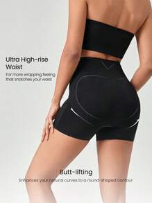 GLOWMODE 1 Pack Tummy Control Core Support Sweat-Wicking Ultra-High Waist Shapewear Shorts Underwear Daily Casual Wear - Black - View 4