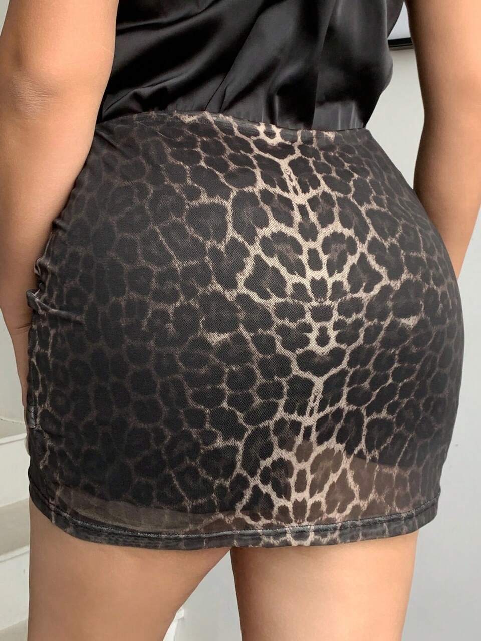 Dazy Plus Elastic Wrapped Leopard Animal Print Sexy Mini Skirt Y2k Fall Skirts