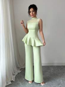 Chiquease Women Two Pieces Outfits For Daily Wear - Mint Green - View 4