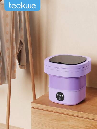 Teckwe Lavadora plegable, lavadora y secadora portátil tipo cubo totalmente automática con 3 modos de lavado profundo de ropa interior, ropa de bebé y otras prendas pequeñas. Apto para apartamentos, dormitorios, hotel. 6L - Enchufe estadounidense