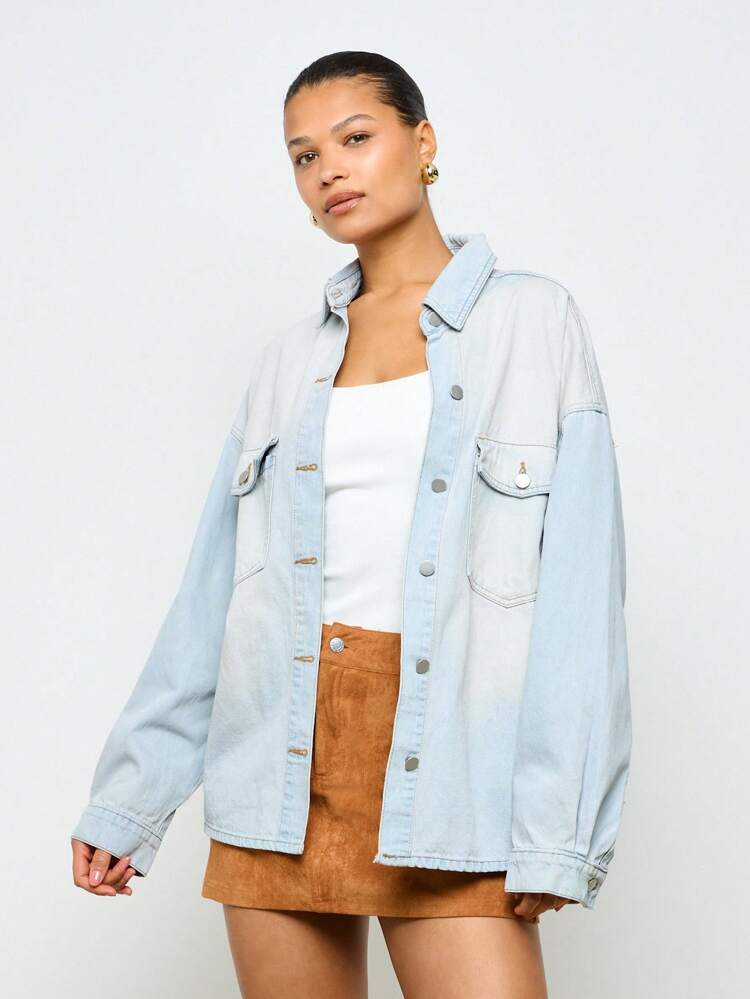 Oversized Denim Shirt Light Wash