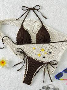 Swim Vcay Bộ bikini đi biển ngày lễ mùa xuân mới cho nữ - Cà phê nâu - Xem 3