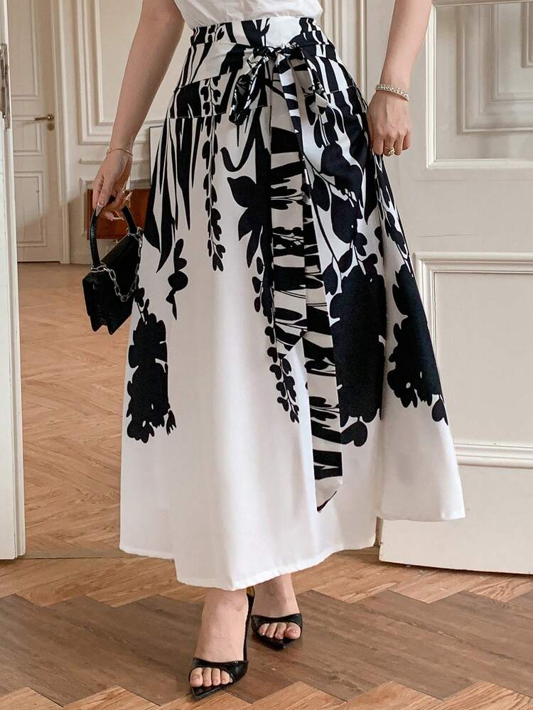 Women's Spring/Summer Floral Print A-Line Skirt