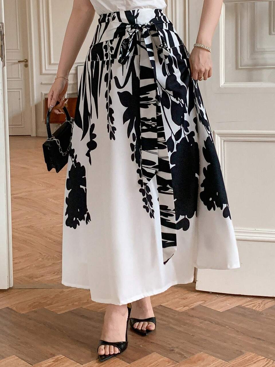 Women's Spring/Summer Floral Print A-Line Skirt