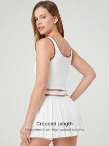 GLOWMODE Powersculpt™-Air 吸汗凉爽感觉高弹力撞色条纹背心高强度健身跑步训练可拆卸罩杯