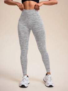 Easithlete 2 piezas Leggings de yoga sin costuras con pliegues y efecto tie-dye para mujer - Multicolor - Ver 3