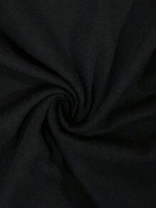 RueChic Men Drawstring Waist Pocket Basketball Printed Regular T-Shirt & Short Set - Black - View 7