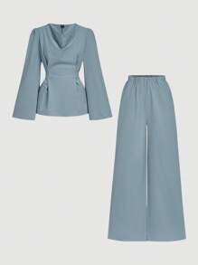 Firerie 女士日常两件套服装 - 霧霾藍 - 查看 8