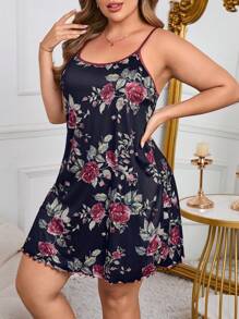 花卉印花大码睡袍，夏季时尚