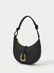 SHECARRY Women's Simple Fashion Zipper Underarm Handbag - Black - View 2