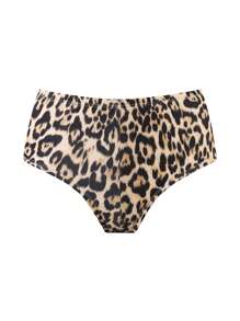 SHEIN Swim 2025 New Arrival Popular Women Leopard Print Lifting Sexy Back Ruffle Swimwear Bottom,Sexy /Holiday Beach Wear/Poolside For Summer Beach Vacation - Multicolor - View 2