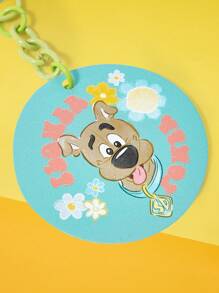 SCOOBY-DOO X SHEIN 1 pieza Llavero de acrílico verde con perro de dibujos animados alegre y adorable, colgante de bolso, regalo para amigos