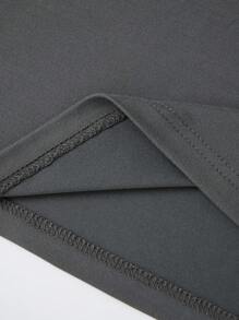 INAWLY Chaos Coordinator 标语灰色宽松休闲女式加大码 T 恤 - 深灰色 - 查看 5