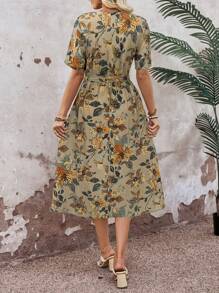 EMERY ROSE Summer Outfit Tropical Vacation Woman Clothes Women Midi Dresses - Multicolor - View 2