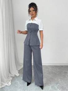 Selianne Women Two Pieces Outfits For Daily Wear - Grey - View 7