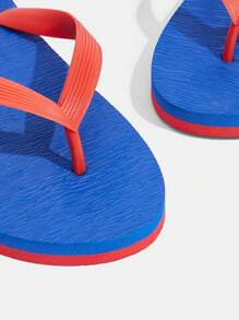 Grefit Chanclas planas de color block de CUCCOO para uso interior y exterior - Azul - Ver 3
