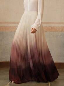 Anewsta 优雅渐变色褶饰女裤 - 彩色 - 查看 3