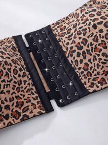 Bare Chapter Plus Size Non-Slip Strapless Sexy Leopard Front And Back One-Piece Bralette ClassicAnimalPrint - Multicolor - View 4