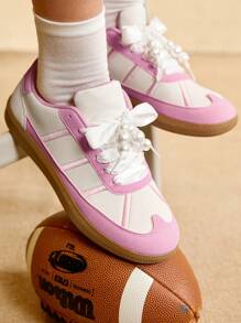 CUCCOO EASI 女士粉色刺绣蝴蝶结休闲运动鞋 - 粉色 - 查看 5