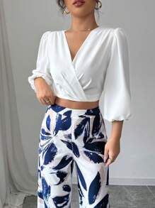 Elenzga Conjunto de dos piezas para mujer para uso diario - Azul - Ver 5