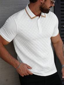 Manfinity CasualCool Men's Colorblock Short Sleeve Casual Commuter Polo Shirt