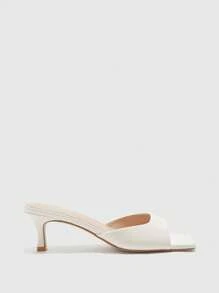 CUCCOO BIZCHIC Sandal Hak Tinggi Minimalis Serbaguna untuk Wanita, Cocok untuk Natal - Krem - View 6