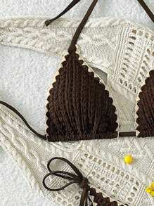 Swim Vcay Bộ bikini đi biển ngày lễ mùa xuân mới cho nữ - Cà phê nâu - Xem 2