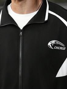 Manfinity Homme 大码男士夹克和外套，适合夏季的时尚 - 黑色 - 查看 6